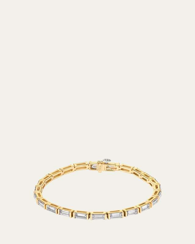 14K Gold Baguette Lab Grown Diamond Tennis Bracelet, 6.00tcw